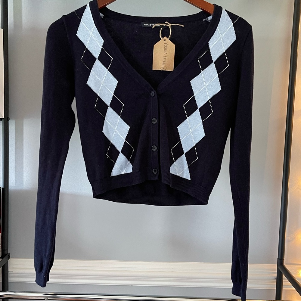 BRANDY MELVILLE ARGYLE CARDIGAN